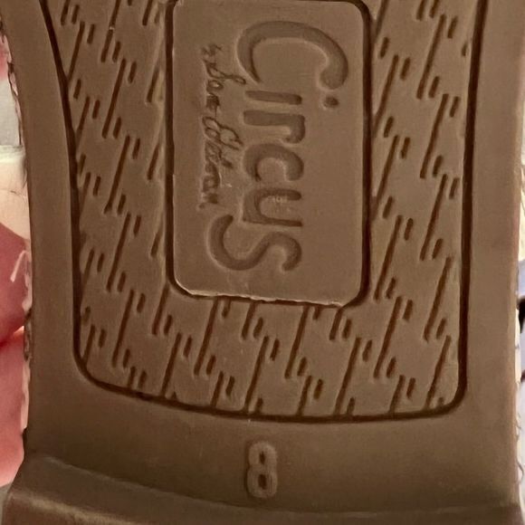 Circus by Sam Edelman Cherri Medallion Flat Sandals Snake Print Taupe Black SZ 8 - Picture 6 of 6